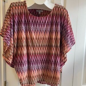 Jennifer Lopez Women's Zigzag Blouse - Pink and Orange